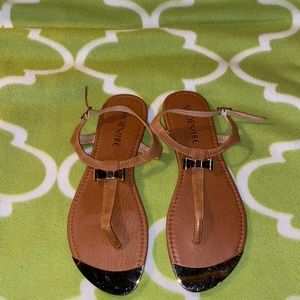 Brown with gold accent Sandals